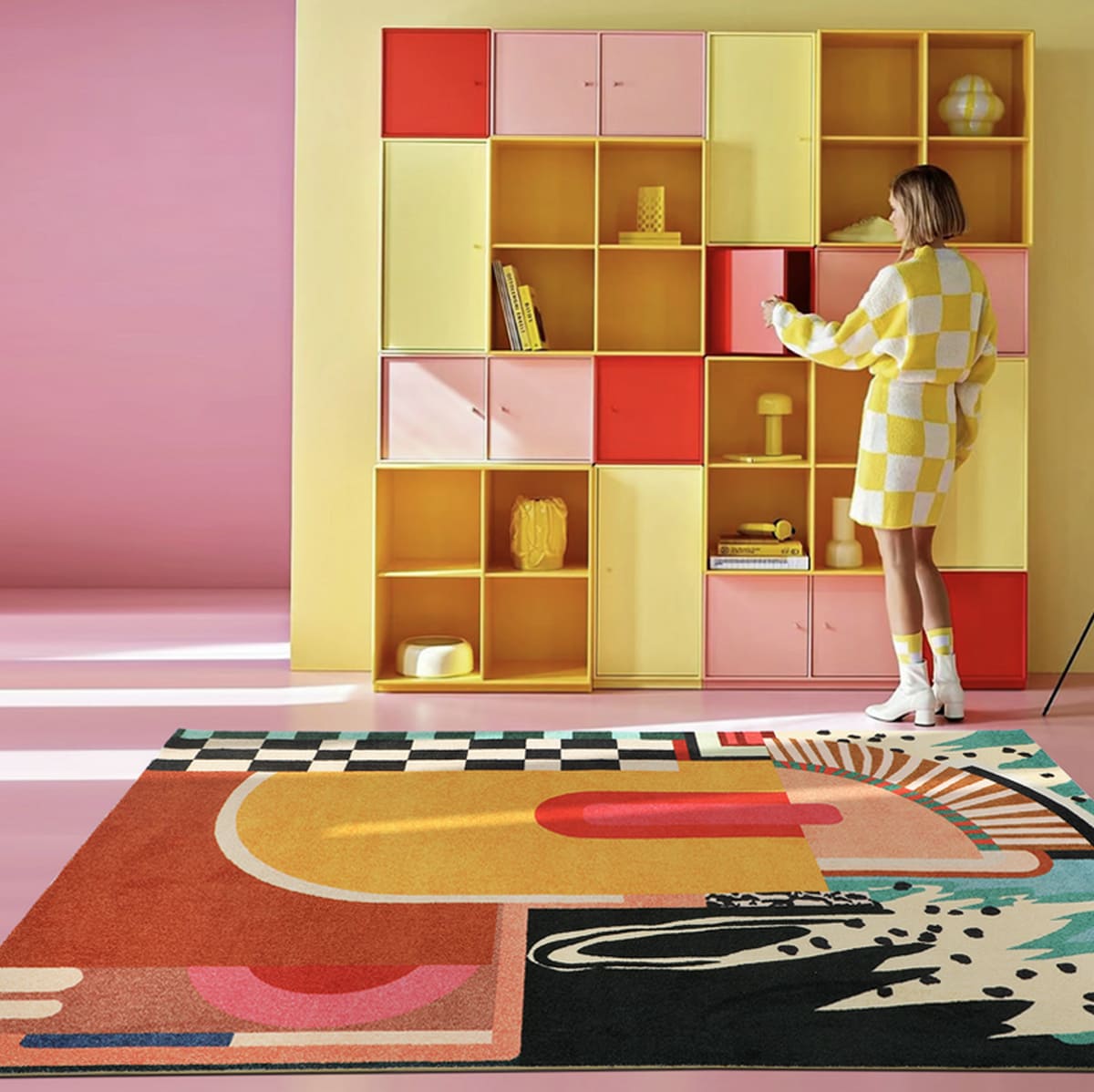 Area Rug - Bohemian, Dopamine – Colorful Abstract Pattern