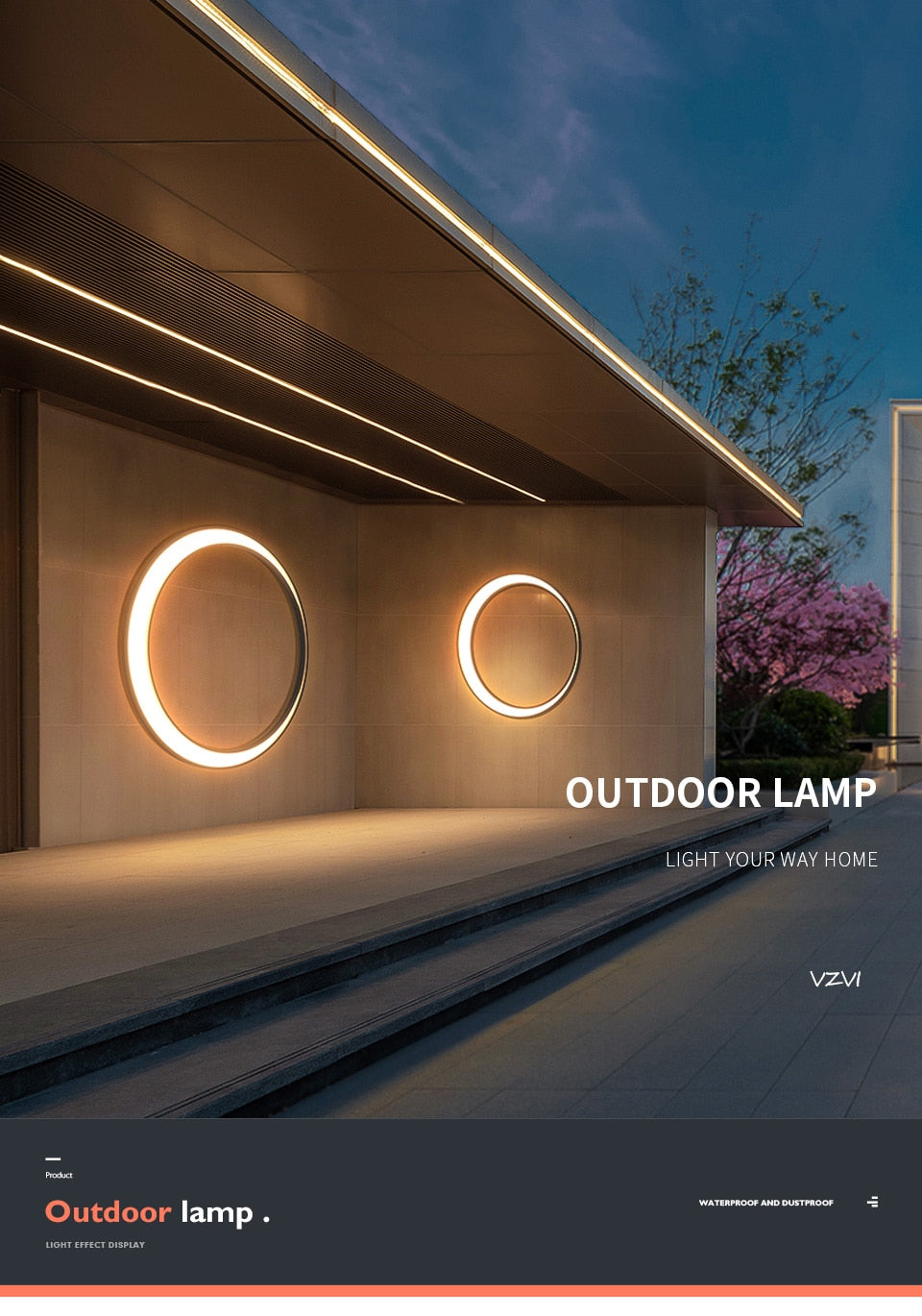 Modern Outdoor Wall Light Waterproof Garden Patio