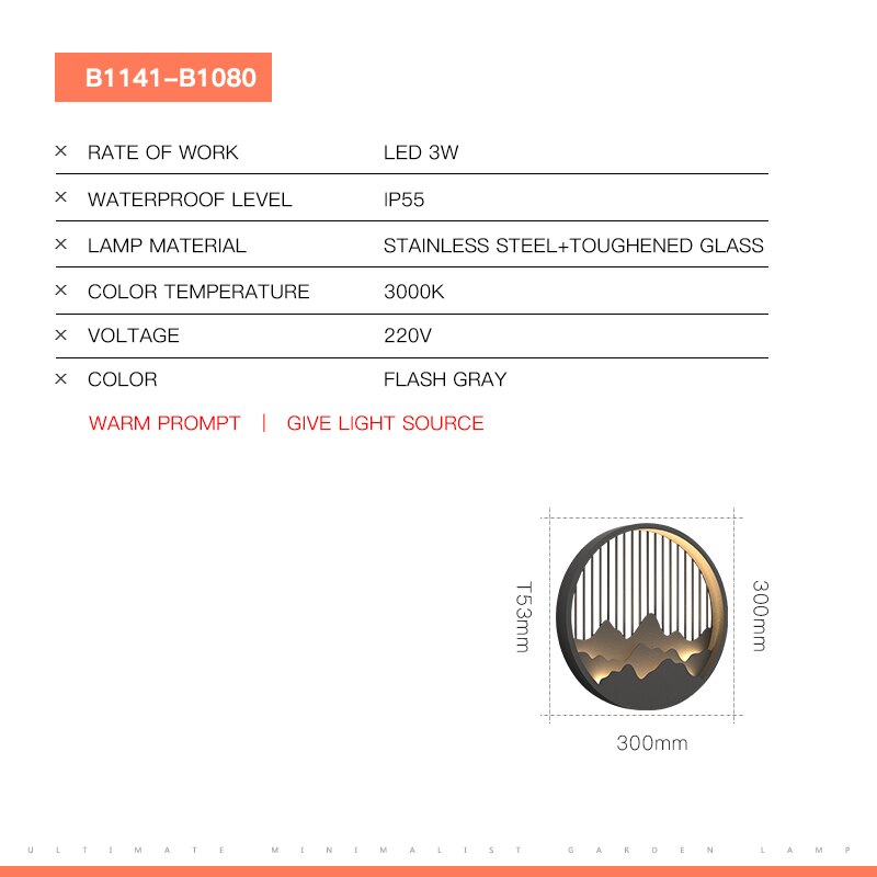 Outdoor Wall Light Modern Waterproof Garden Patio