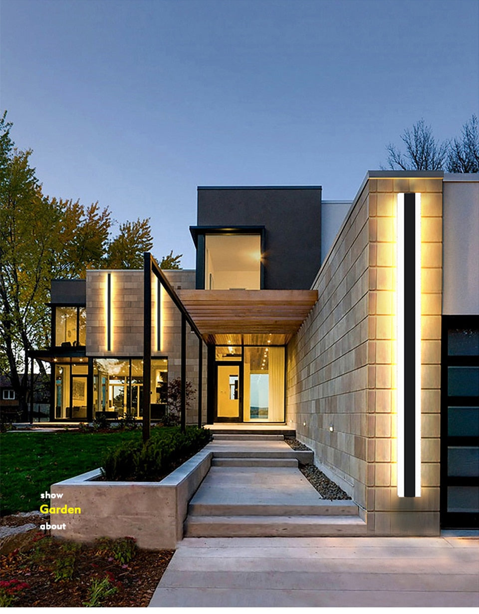 Outdoor Wall Light Modern LED Waterproof Long Strip
