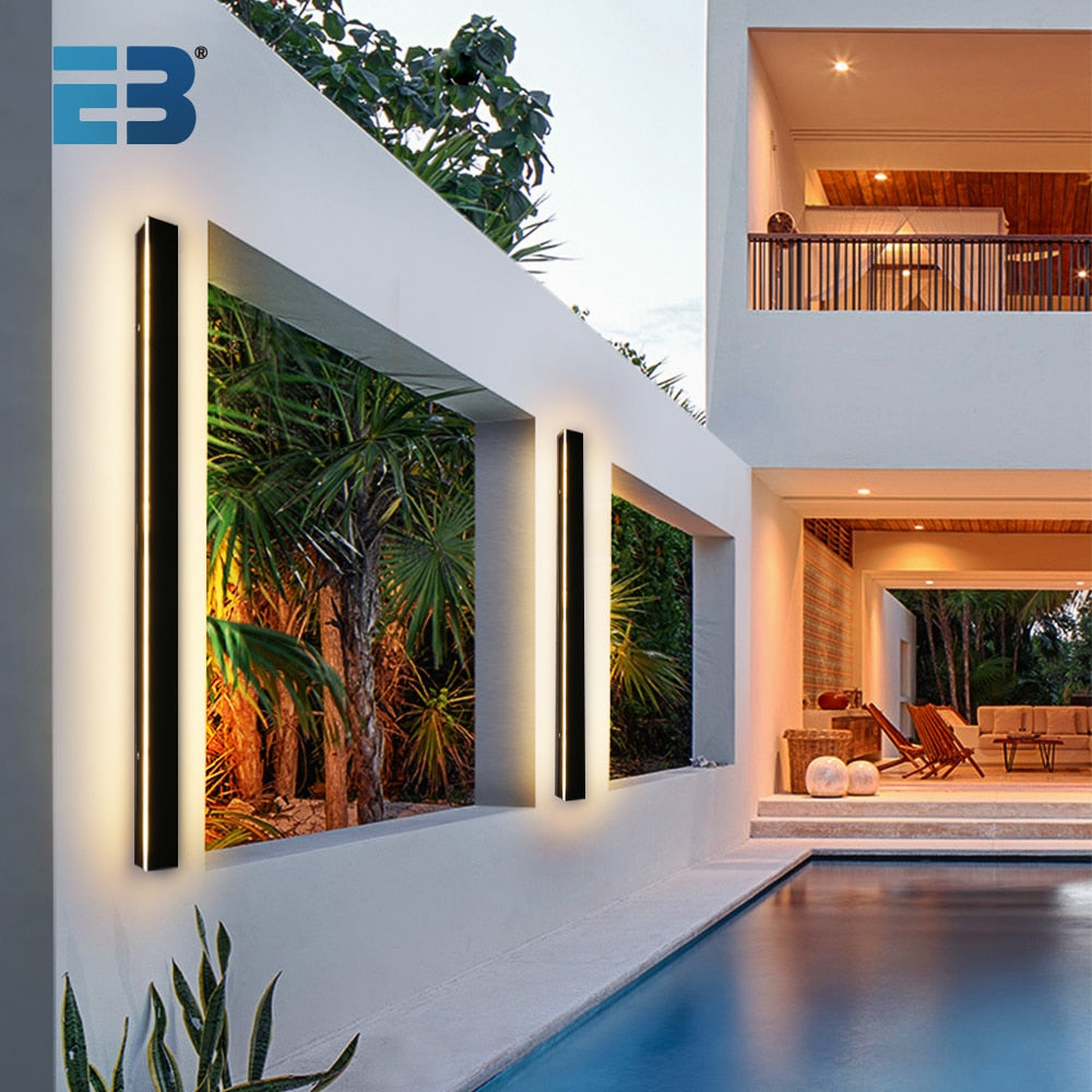 Outdoor Wall Light Modern Long Porch Garden Waterproof