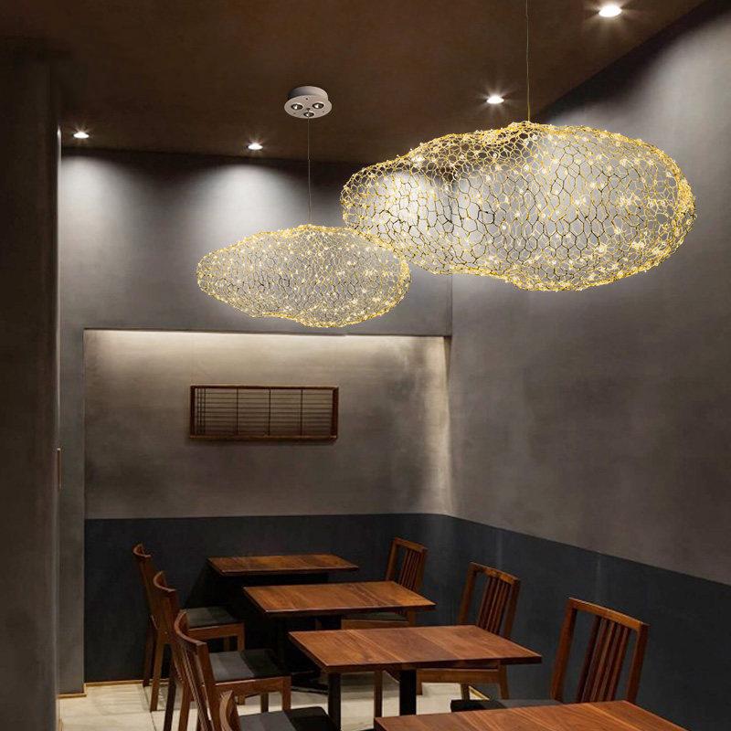 Art Deco Starlight Cloud Chandelier, LED Iron Ceiling Lamp for Living Room