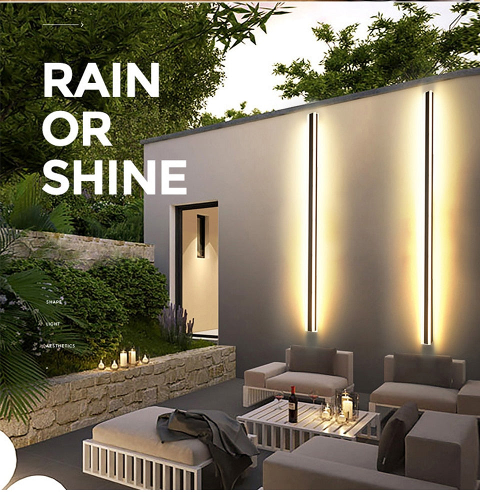 Outdoor Wall Light Modern LED Waterproof Long Strip
