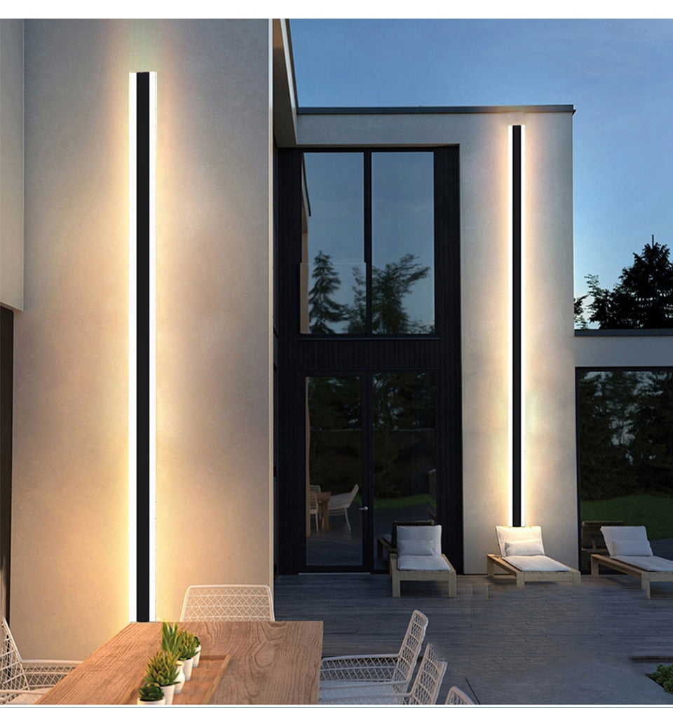 Outdoor Wall Light Modern LED Waterproof Long Strip