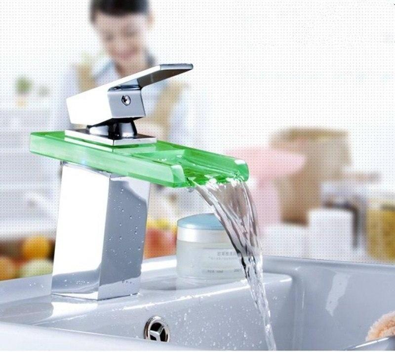 Bathroom Faucet – Brass, LED Temperature Color Changing