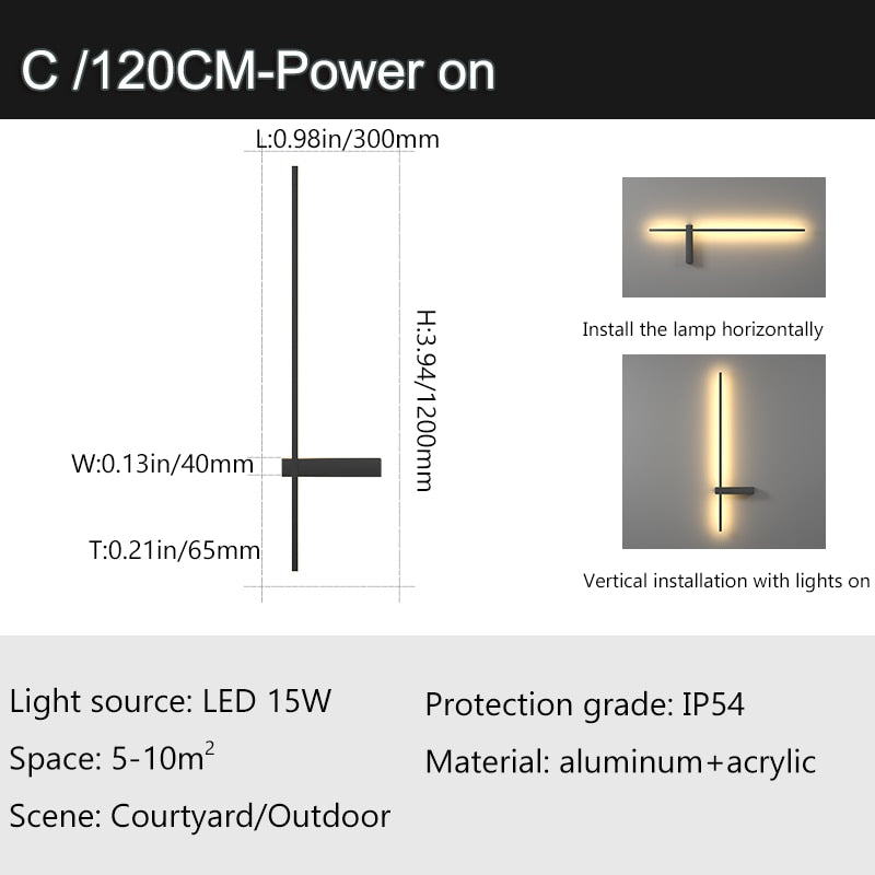 Outdoor Wall Light Modern LED Waterproof Garden