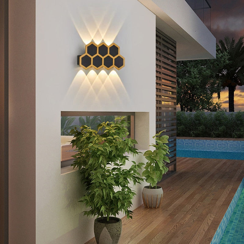 Outdoor Wall Light Modern Hexagonal LED Downlight
