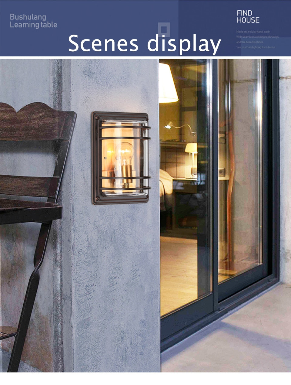 Outdoor Wall Light Retro Waterproof Metal Garden