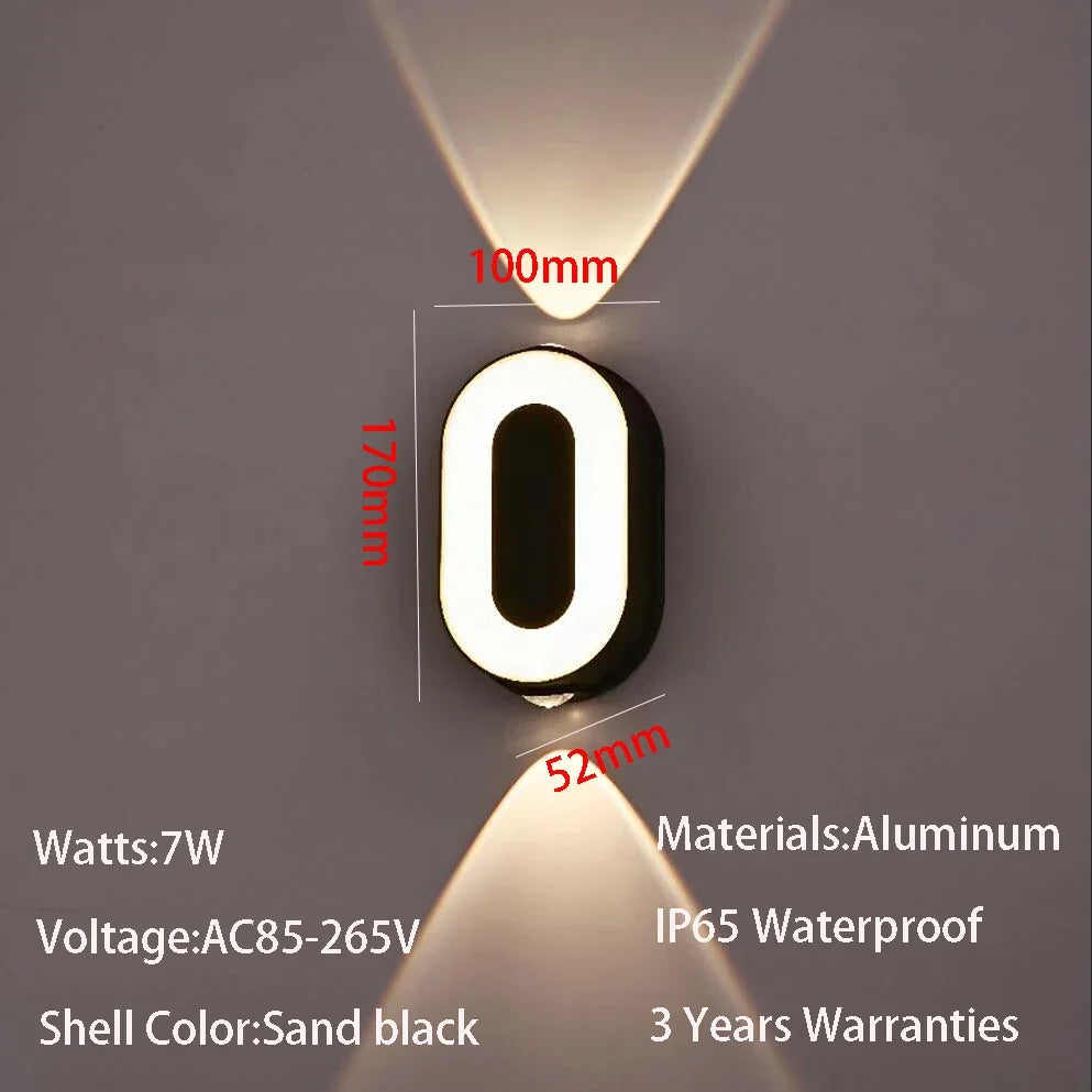 Outdoor Wall Light Modern Waterproof LED Garden Patio