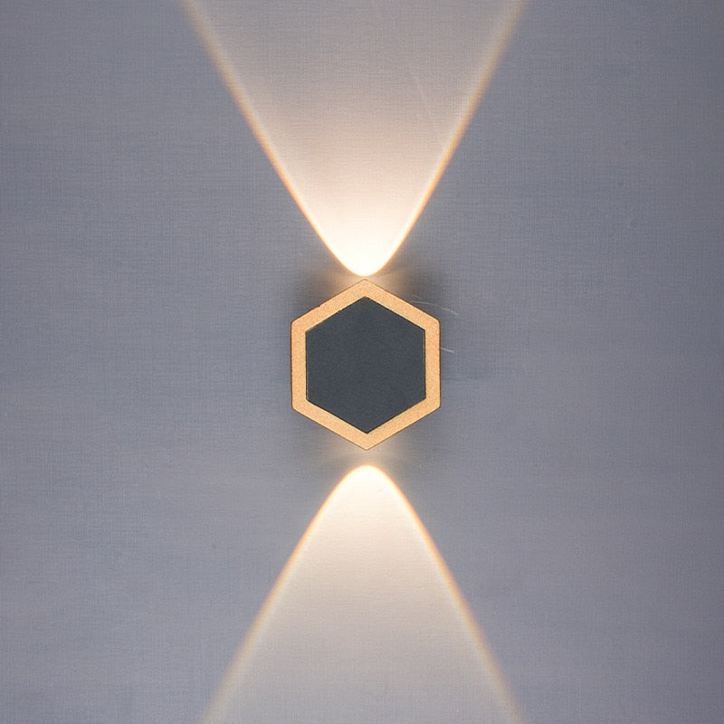 Outdoor Wall Light Modern Hexagonal LED Downlight