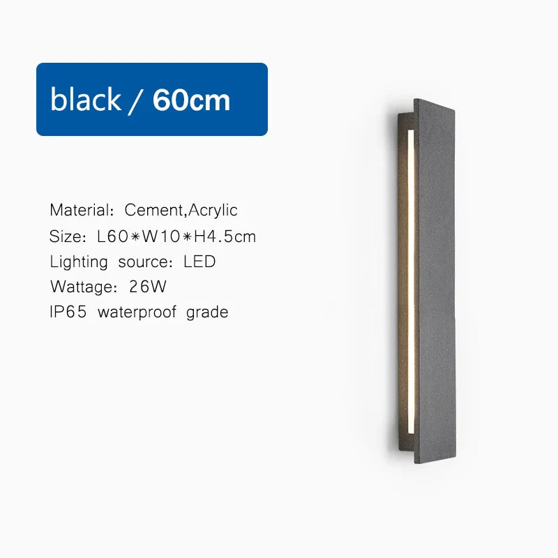 Outdoor Wall Light Modern LED Waterproof Limestone Finish
