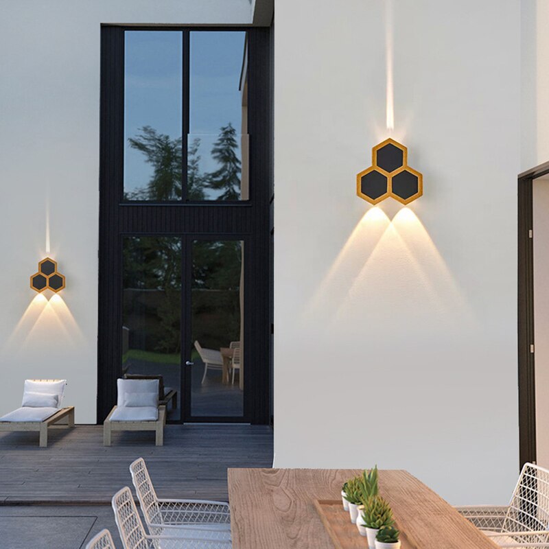 Outdoor Wall Light Modern Hexagonal LED Downlight