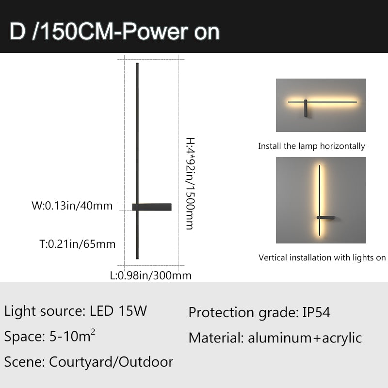 Outdoor Wall Light Modern LED Waterproof Garden