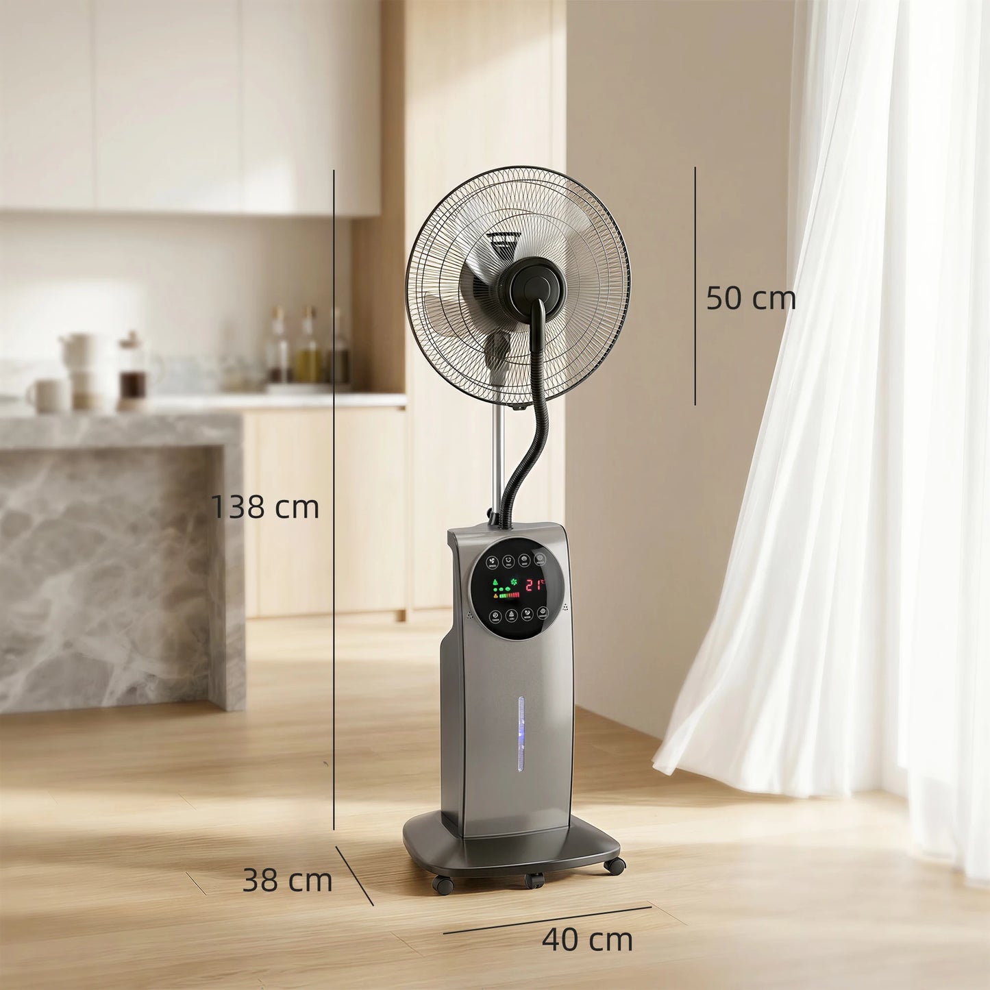 Misting Fan – Pedestal 16" Remote, Negative Ion, Patio