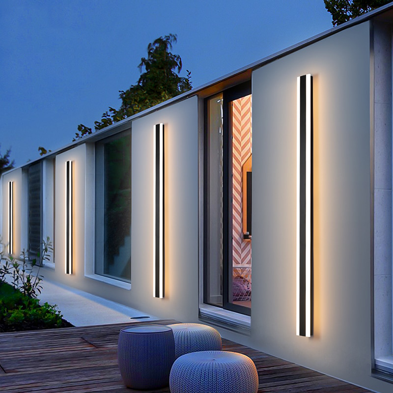 Outdoor Wall Light Modern LED Waterproof Long Strip