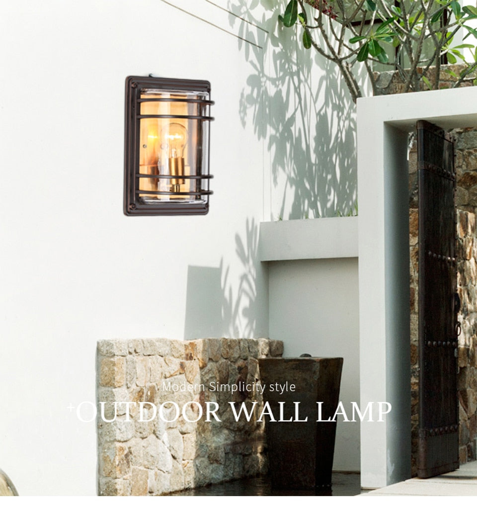 Outdoor Wall Light Retro Waterproof Metal Garden