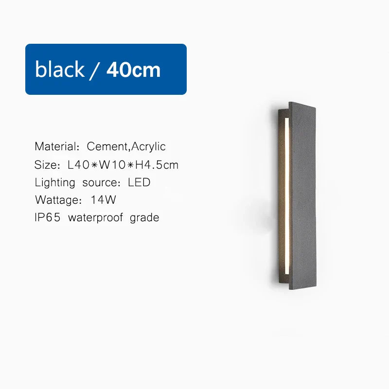 Outdoor Wall Light Modern LED Waterproof Limestone Finish