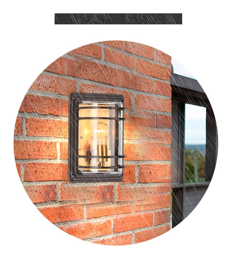 Outdoor Wall Light Retro Waterproof Metal Garden