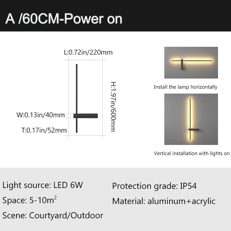 Outdoor Wall Light Modern LED Waterproof Garden