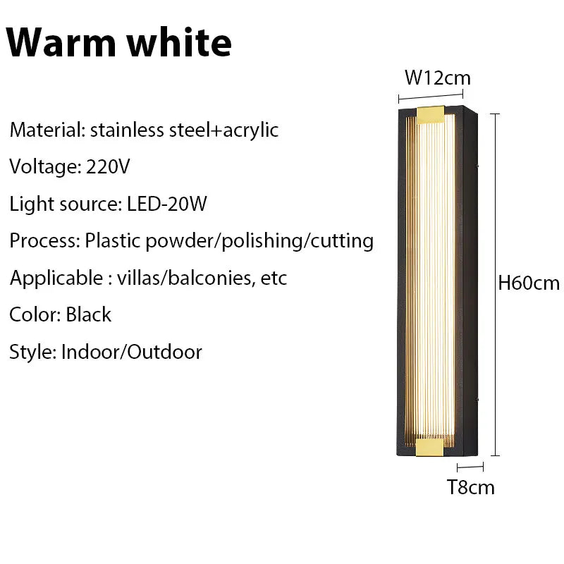 Outdoor Wall Light Modern LED Waterproof Stainless Steel