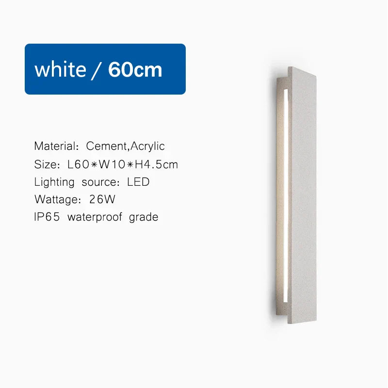 Outdoor Wall Light Modern LED Waterproof Limestone Finish