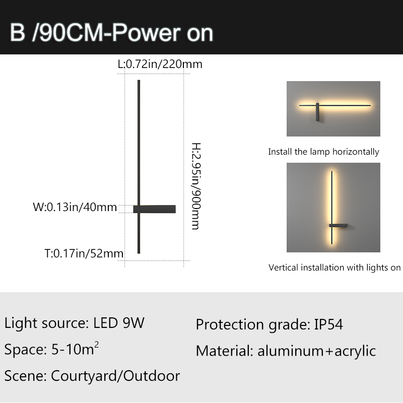 Outdoor Wall Light Modern LED Waterproof Garden