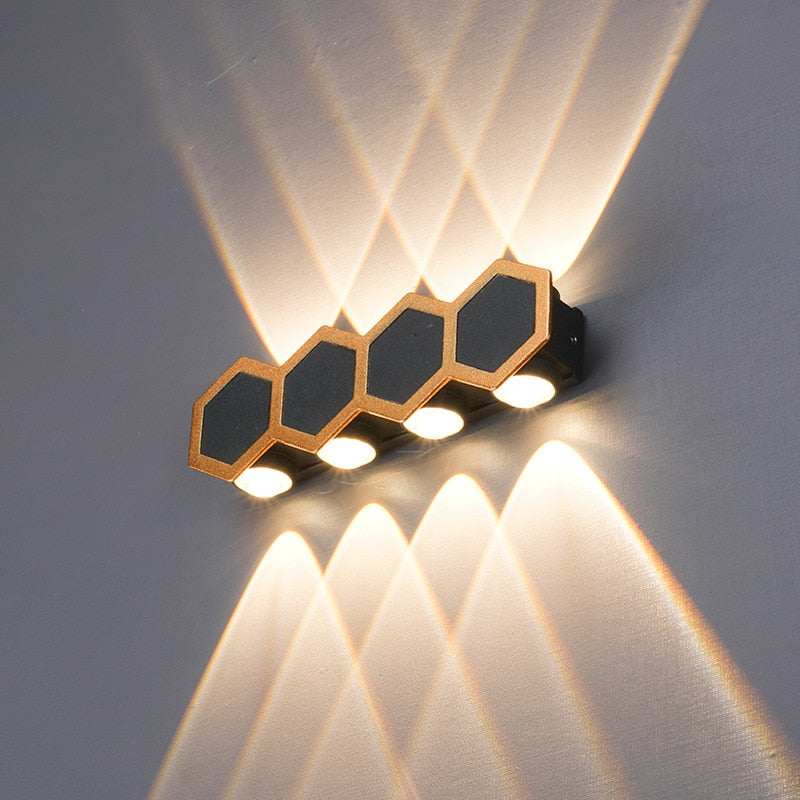Outdoor Wall Light Modern Hexagonal LED Downlight