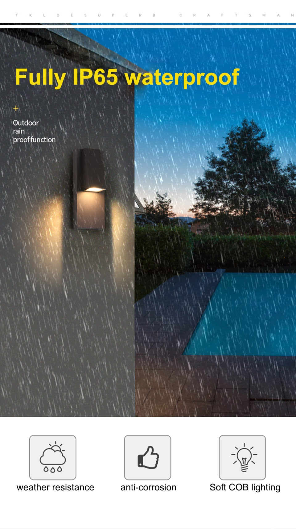 Outdoor Wall Light Vintage LED Waterproof Garden