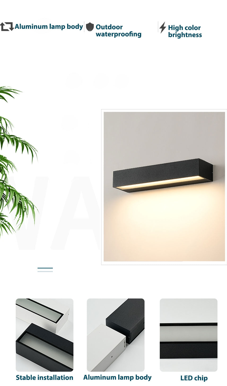 Outdoor Wall Sconce Modern LED Waterproof Patio Light