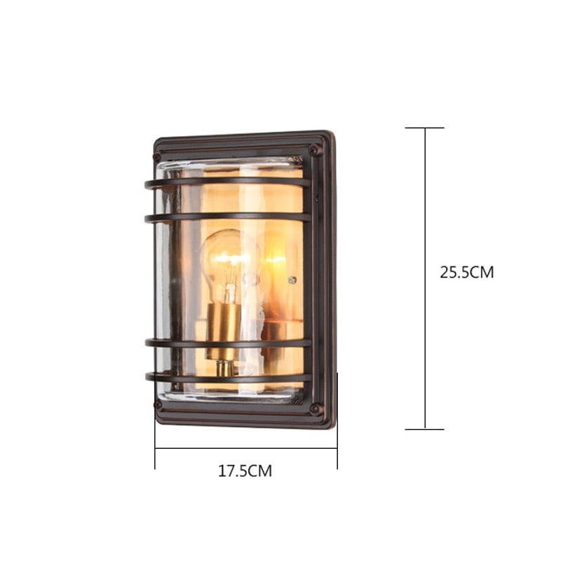 Outdoor Wall Light Retro Waterproof Metal Garden