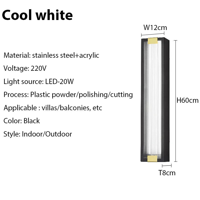 Outdoor Wall Light Modern LED Waterproof Stainless Steel