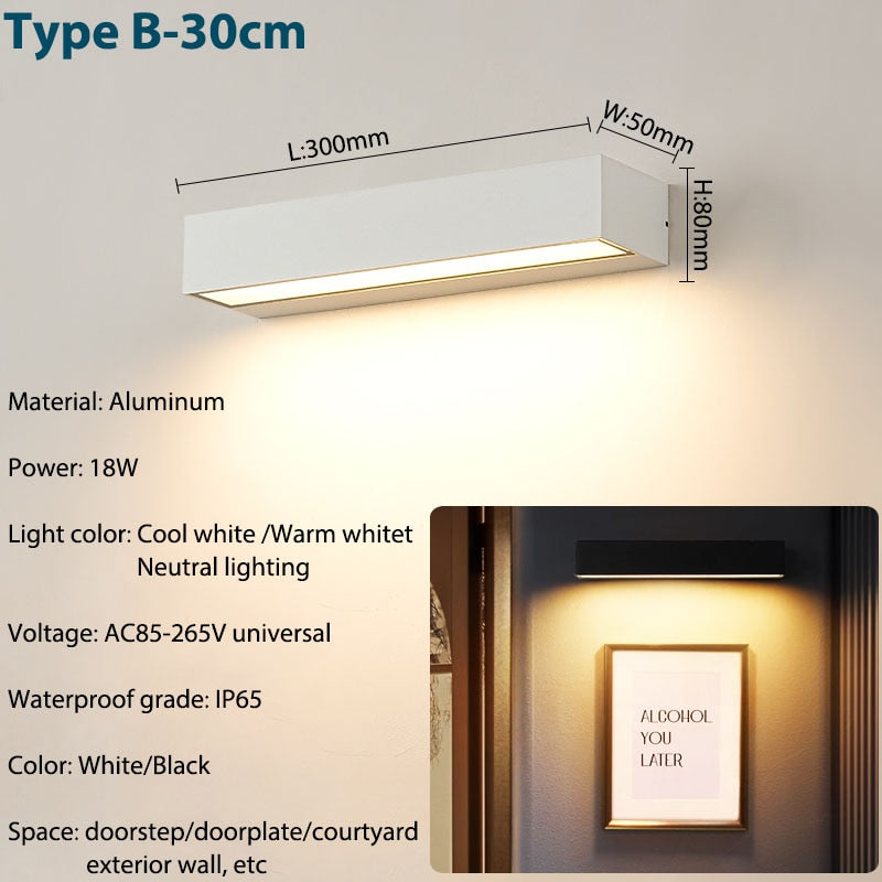 Outdoor Wall Sconce Modern LED Waterproof Patio Light