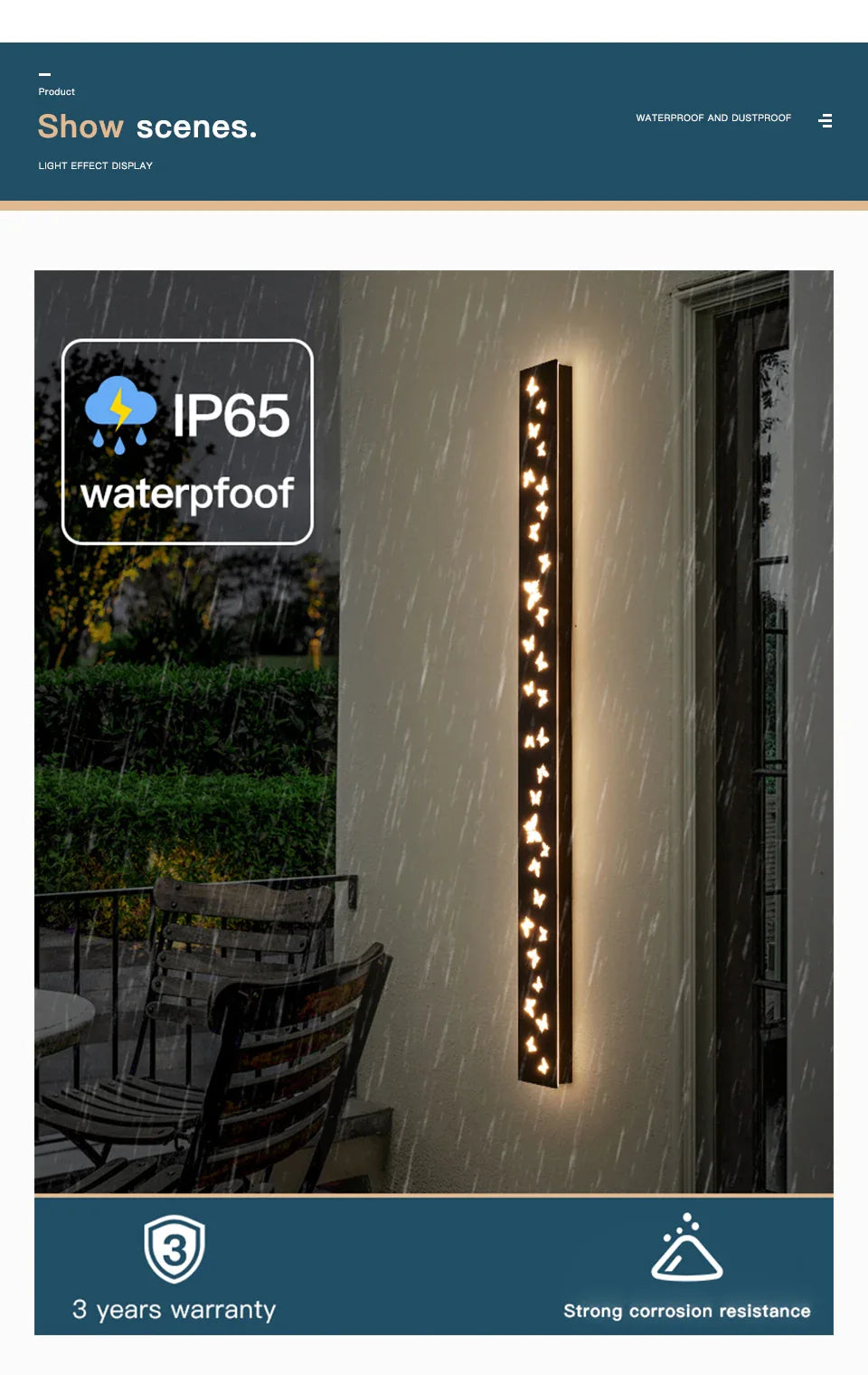 Outdoor Wall Light LED Butterfly Pattern Garden Decor