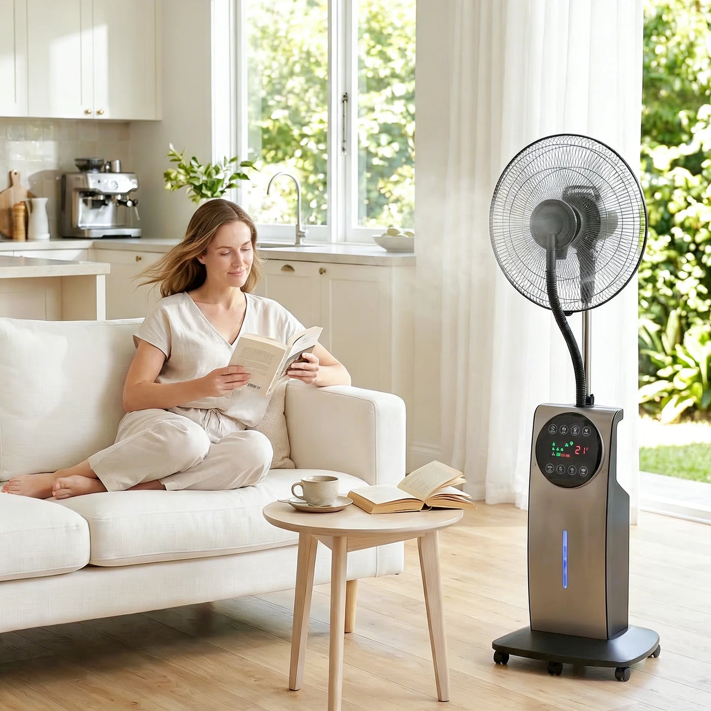 Misting Fan – Pedestal 16" Remote, Negative Ion, Patio