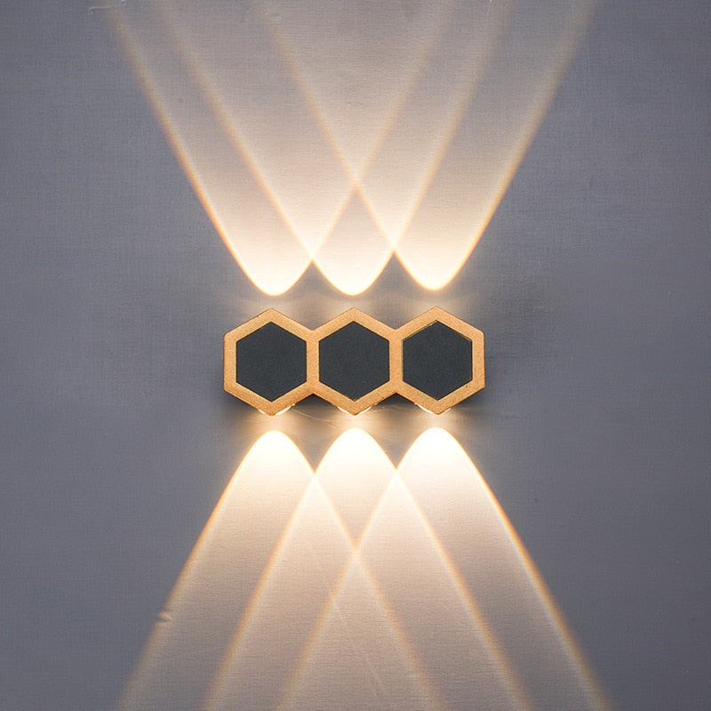 Outdoor Wall Light Modern Hexagonal LED Downlight