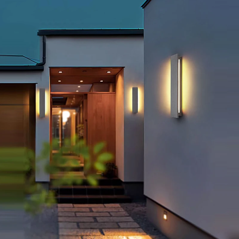 Outdoor Wall Light Modern LED Waterproof Limestone Finish