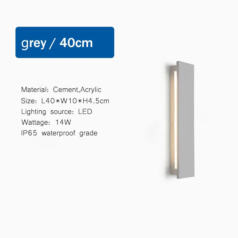 Outdoor Wall Light Modern LED Waterproof Limestone Finish