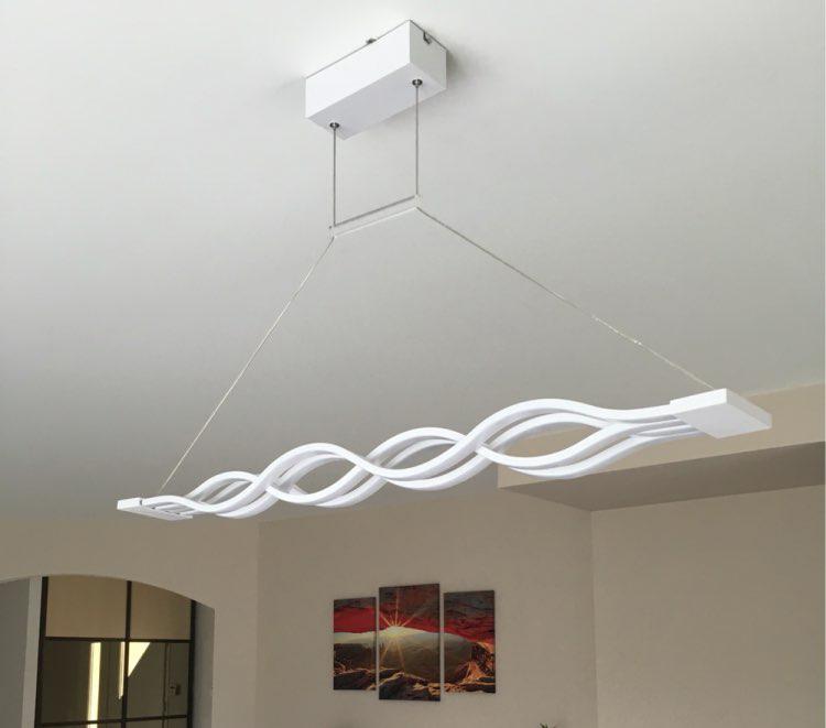 LED Wave Chandelier, Modern Aluminum Ceiling Light for Living Room Dining