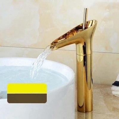 Bathroom Faucet Waterfall Single Handle Brass Luxury