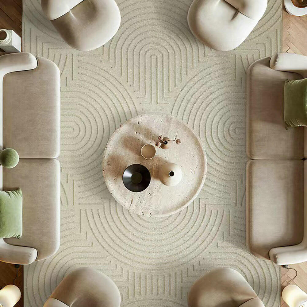 Area Rug - Bohemian, Large Textured Beige Area – Plush
