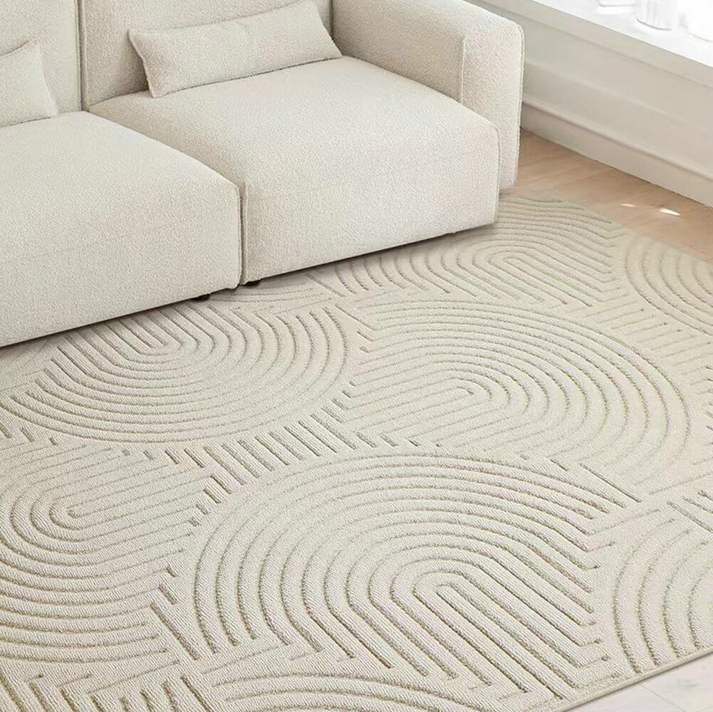 Area Rug - Bohemian, Large Textured Beige Area – Plush