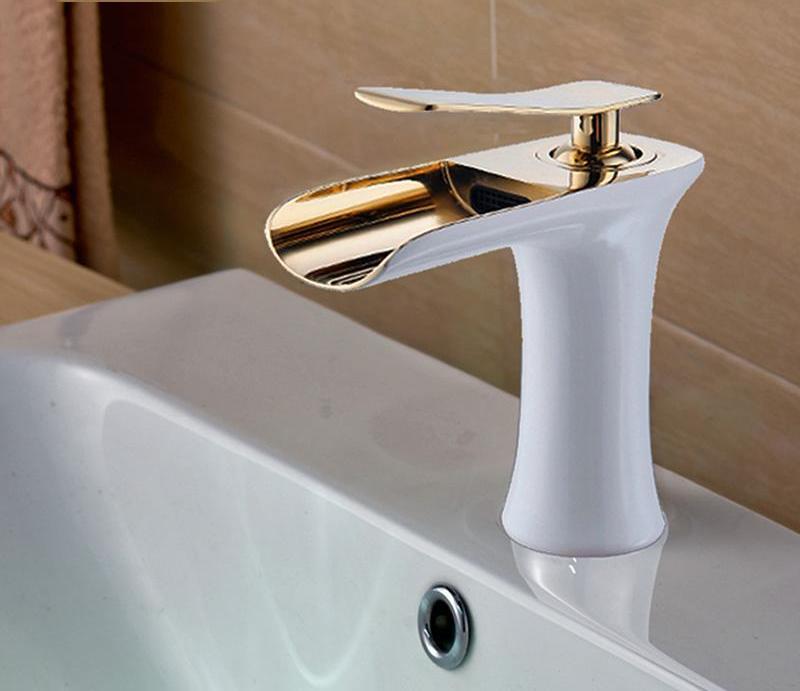 Bathroom Faucet Single Handle Waterfall Brass