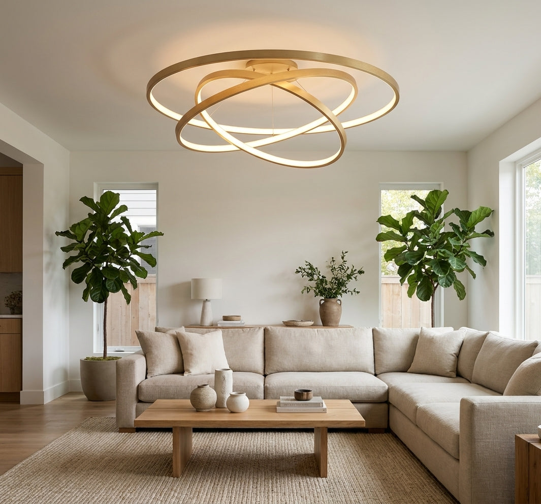 Chandelier circular ring – LED aluminum ceiling light for living room