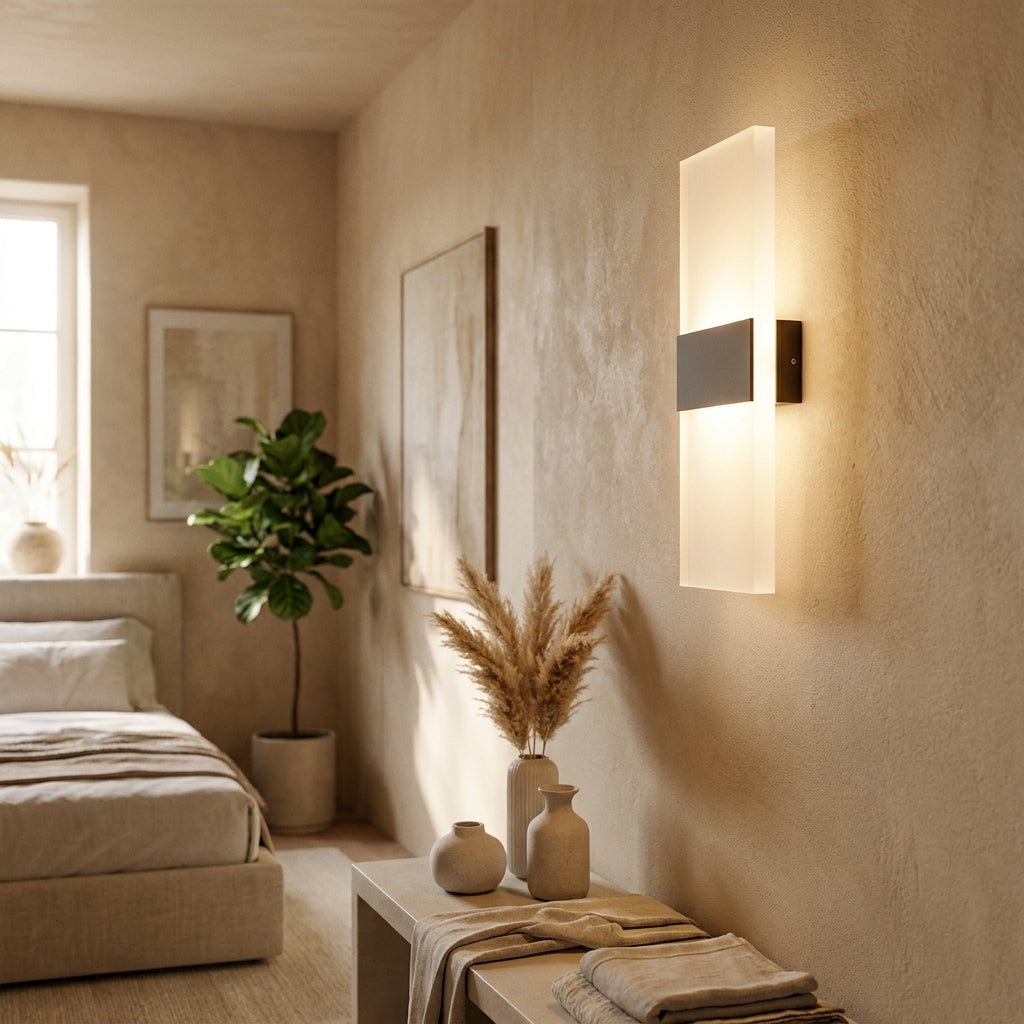 Wall Sconce acrylic strip LED – cool white fixture for hallway and bedroom
