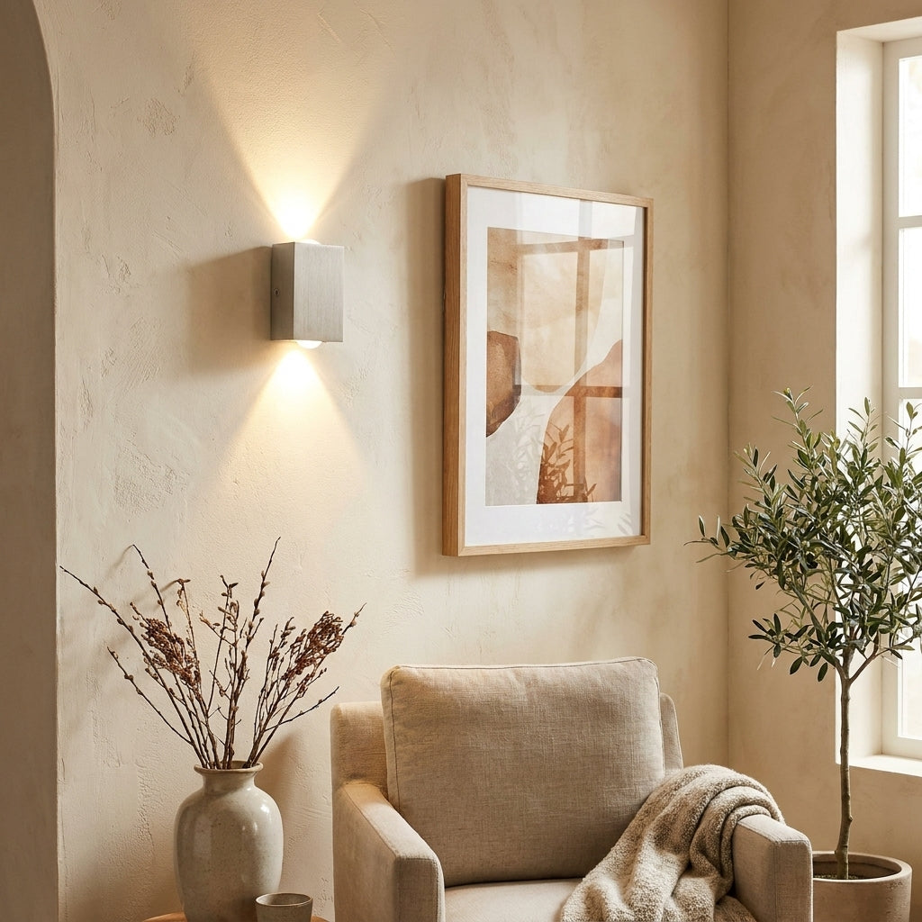 Wall Sconce LED cube box – aluminum fixture for bedroom and living room