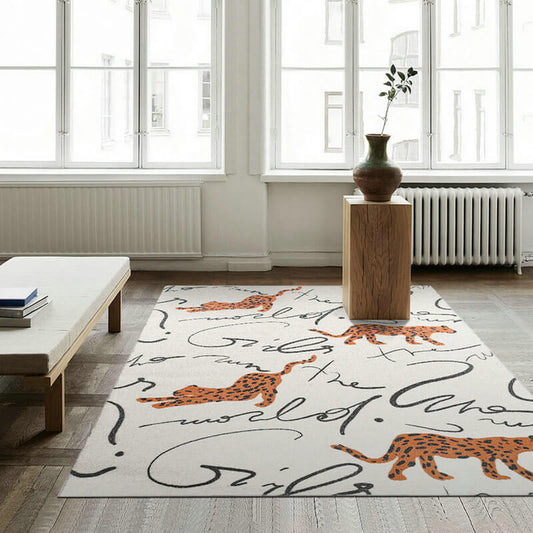 Area Rug Bohemian Cheetah Print Cotton Living Room