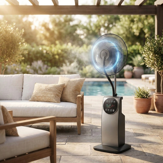 Misting Fan – Pedestal 16" Remote, Negative Ion, Patio