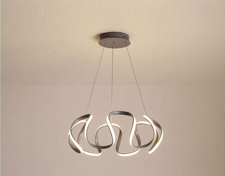 Modern Abstract Chandelier, PVC Aluminum Statement Light for Living Room Dining