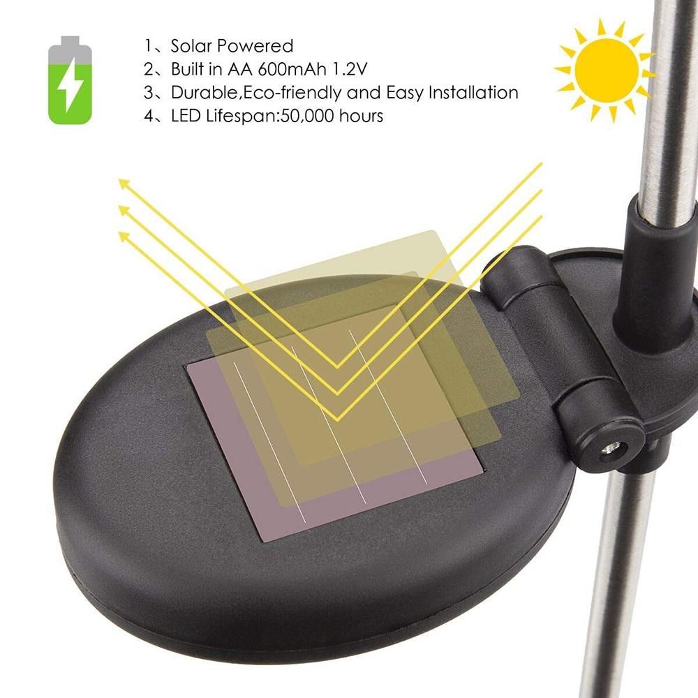 Garden Light Solar LED Outdoor Pathway Modern Metal