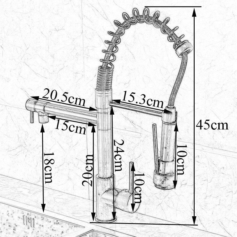 Bathroom Faucet – Ceramic, LED Kitchen Spring Deck Mounted